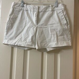 Ann Taylor Factory White Bermuda Shorts Cotton Blend